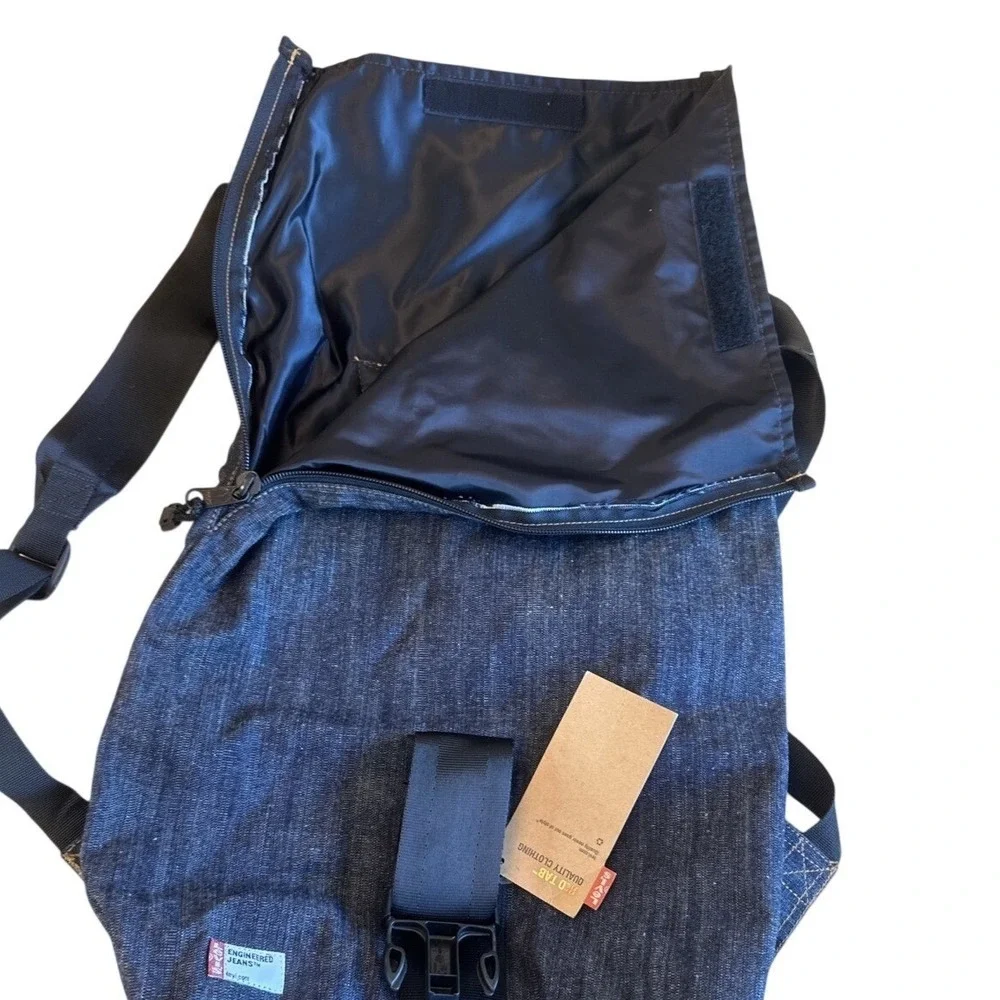 Vintage RARE Y2K 1999 Levi's Denim Jean Backpack‎ RED TAB Bag Buckle NEW NOS